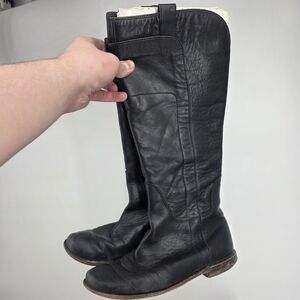 Vintage Frye Black Leather Ankle Boots Size 6B